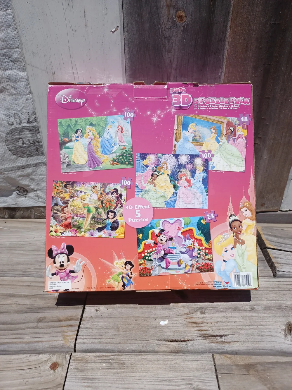 Disney Princess 3D Puzzle Pack - Pink - 5 Puzzle Set